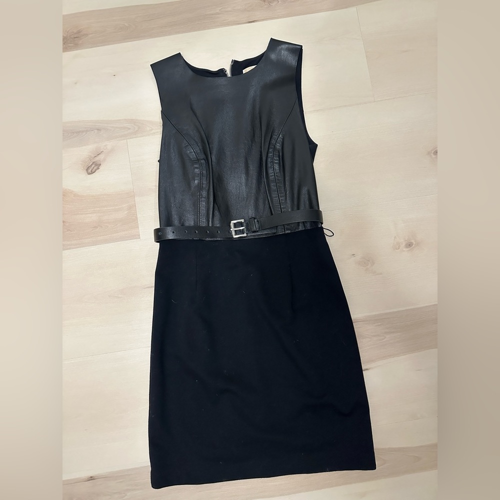 Michael Kors leather midi dress